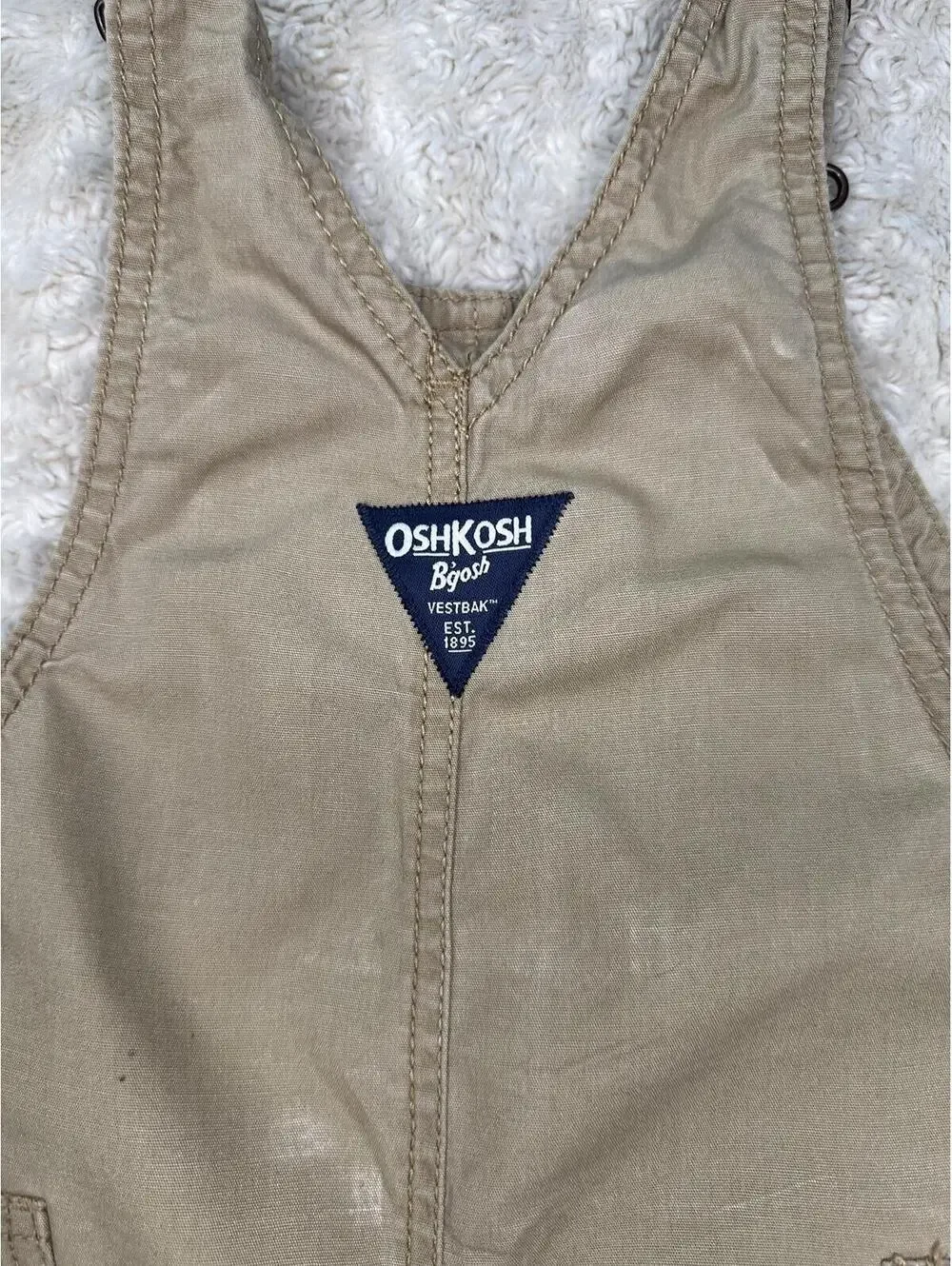 OshKosh B'gosh utility carpenter cotton overalls Size 24M khaki classic unisex